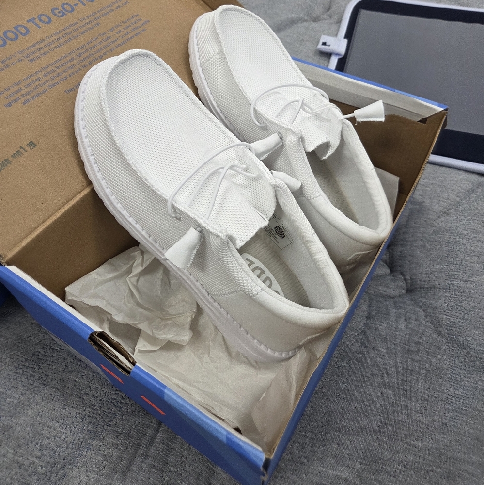 Hey Dudes White Casual Slip-On Shoes